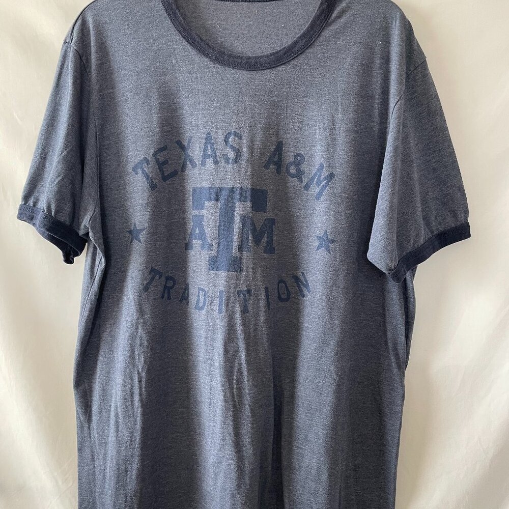 Texas A&M Traditional Mens Blue Short Sleeve Crew Neck Graphic T-Shirt Size L